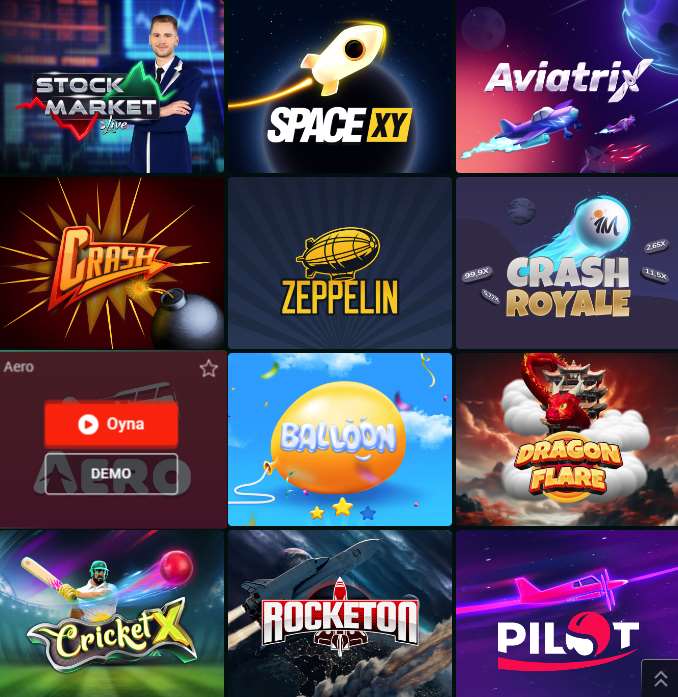 Aviator oyununda demo rejiminin seçilməsi