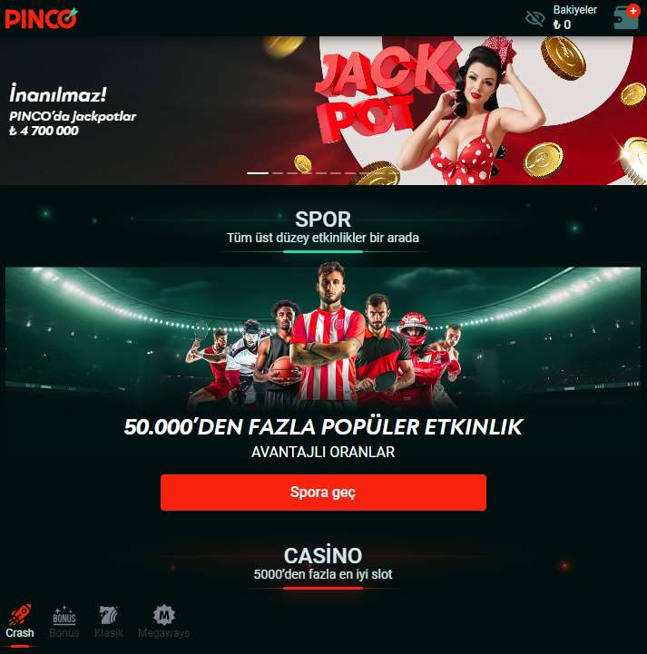 Pin Up 085 mobil tətbiqinin interfeysi